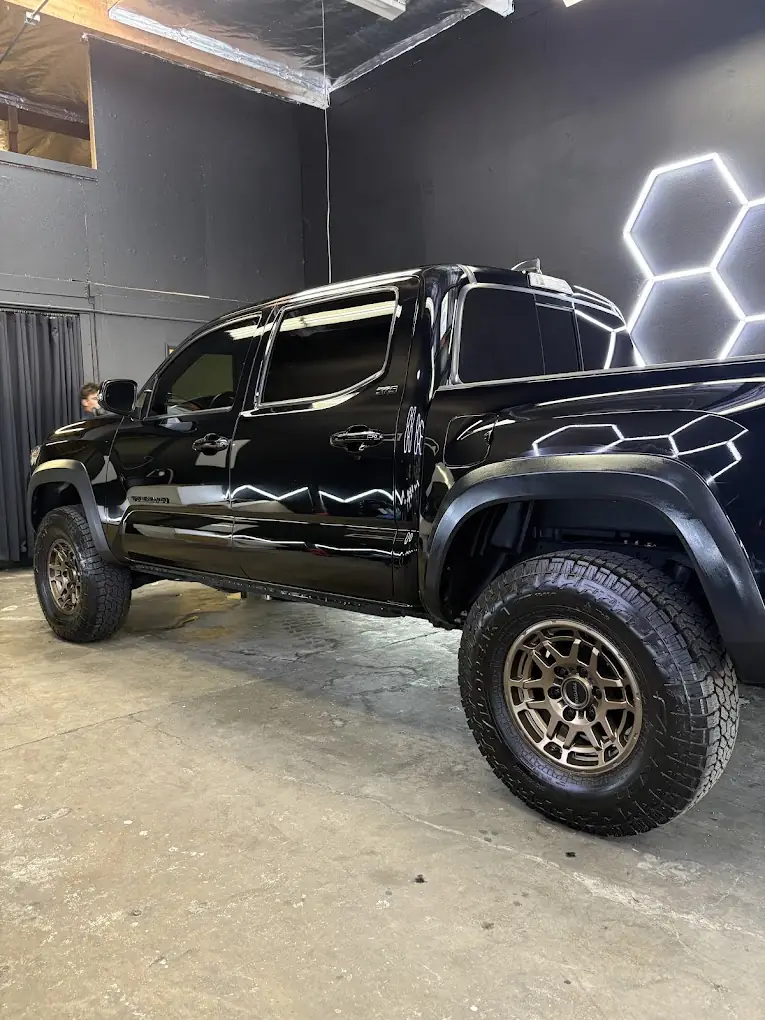 Black truck ceramic coating work at JJ Details in Anaheim