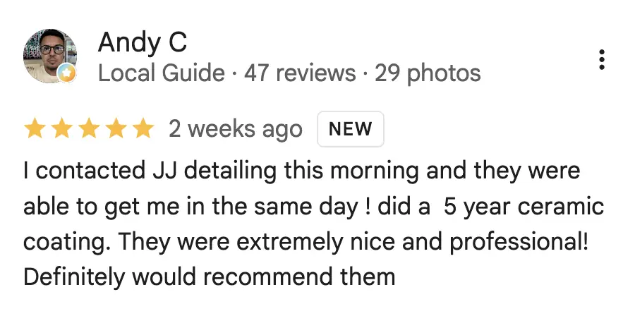 JJ Details review from Andy C